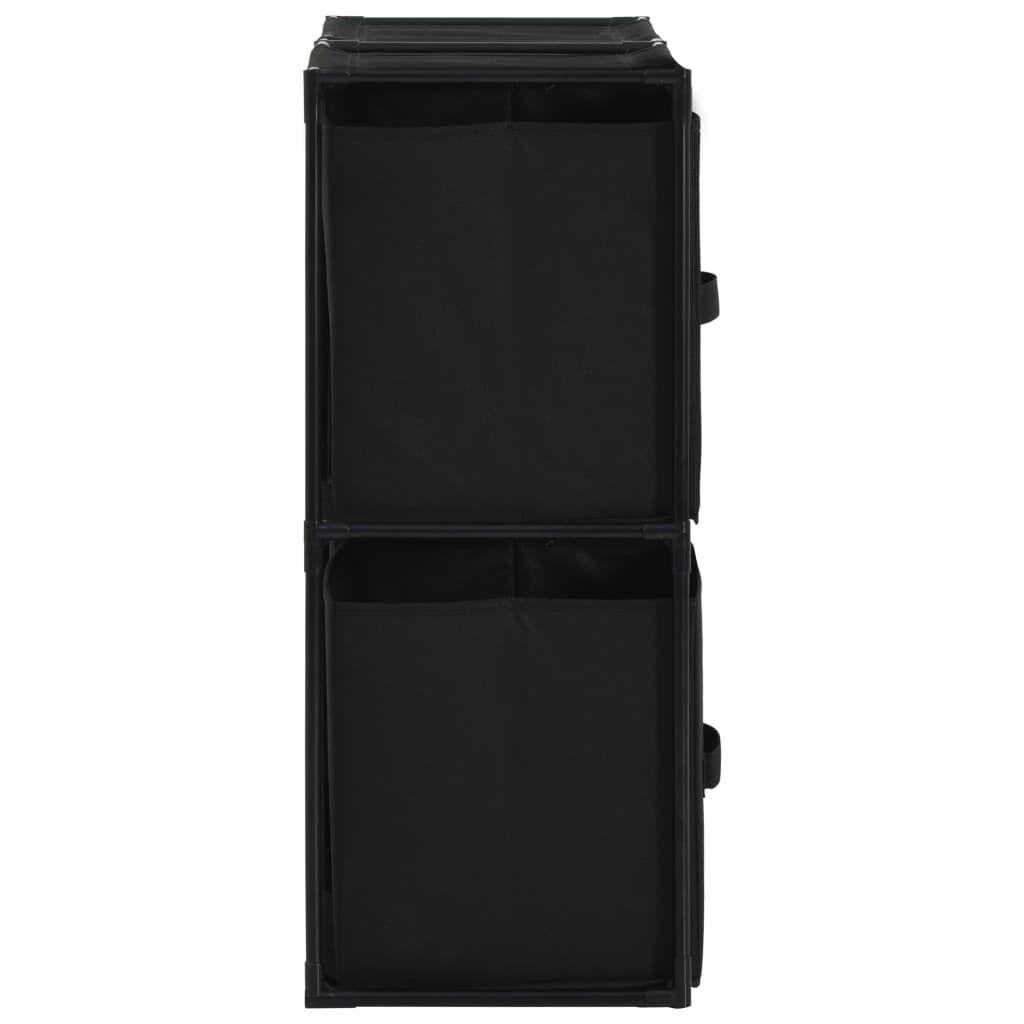 Storage Cabinet with 4 Fabric Baskets Black 63x30x71 cm Steel Price