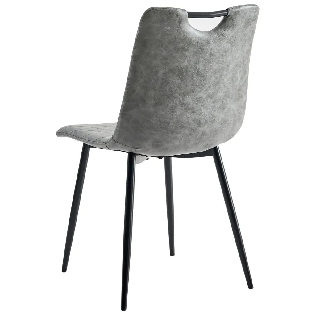 Dining Chairs 2 pcs Dark Grey Faux Leather Price