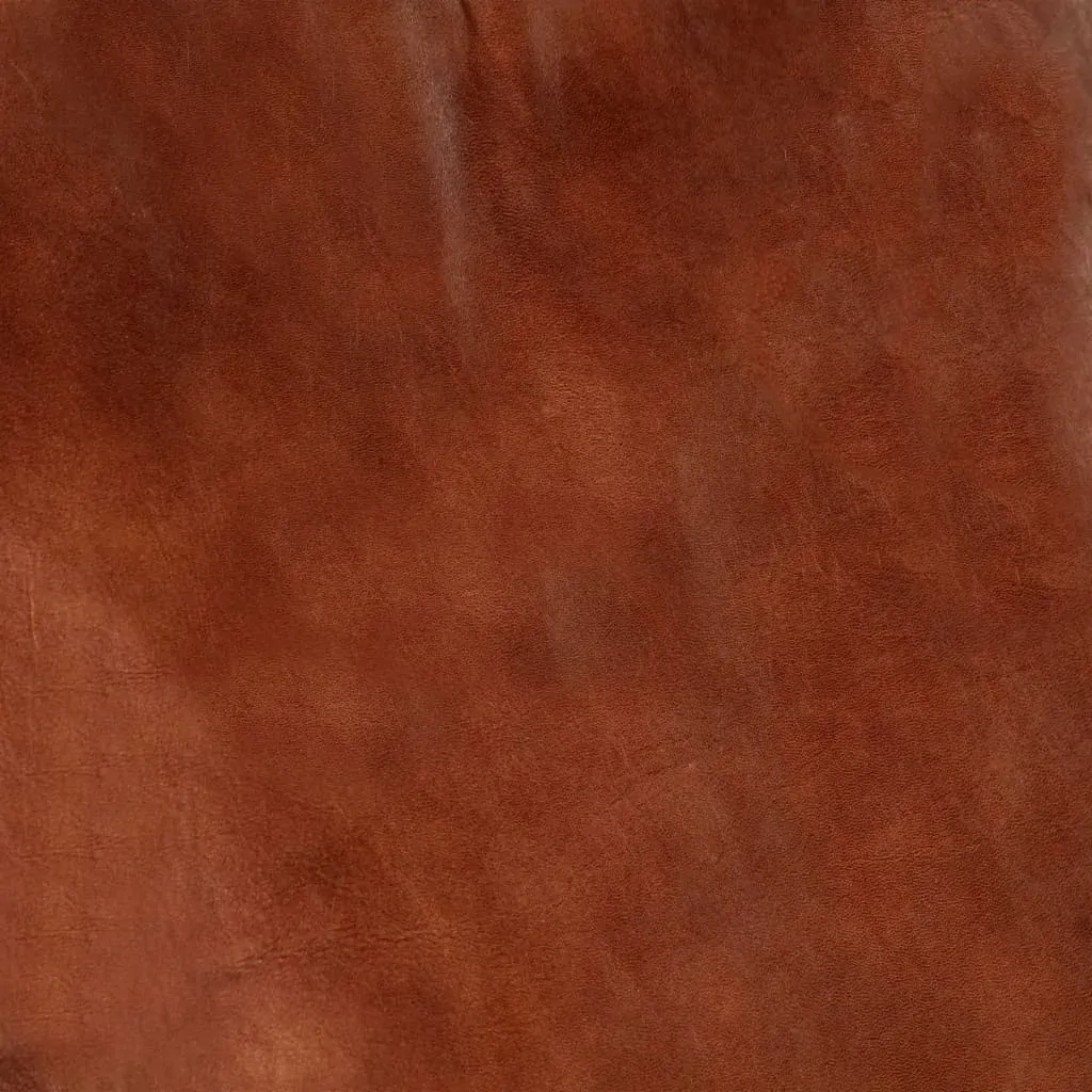 Rocking Chair Brown Real Leather and Solid Mango Wood Price