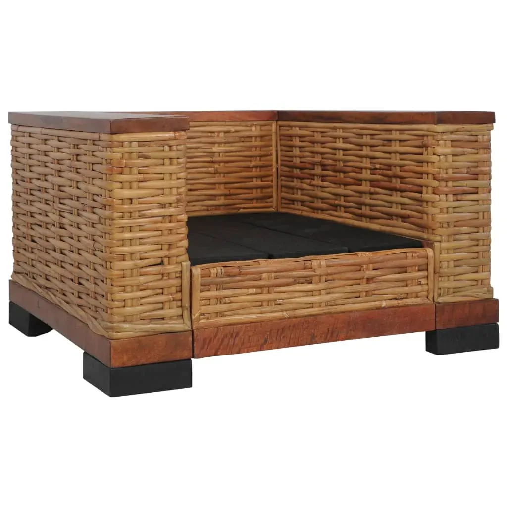 Armchair with Cushions Brown Natural Rattan Price