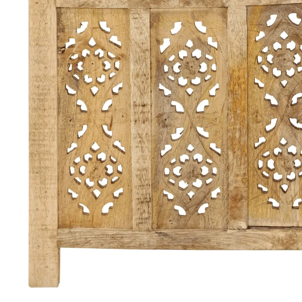 Hand Carved 4-Panel Room Divider 160x165 cm Solid Mango Wood Price