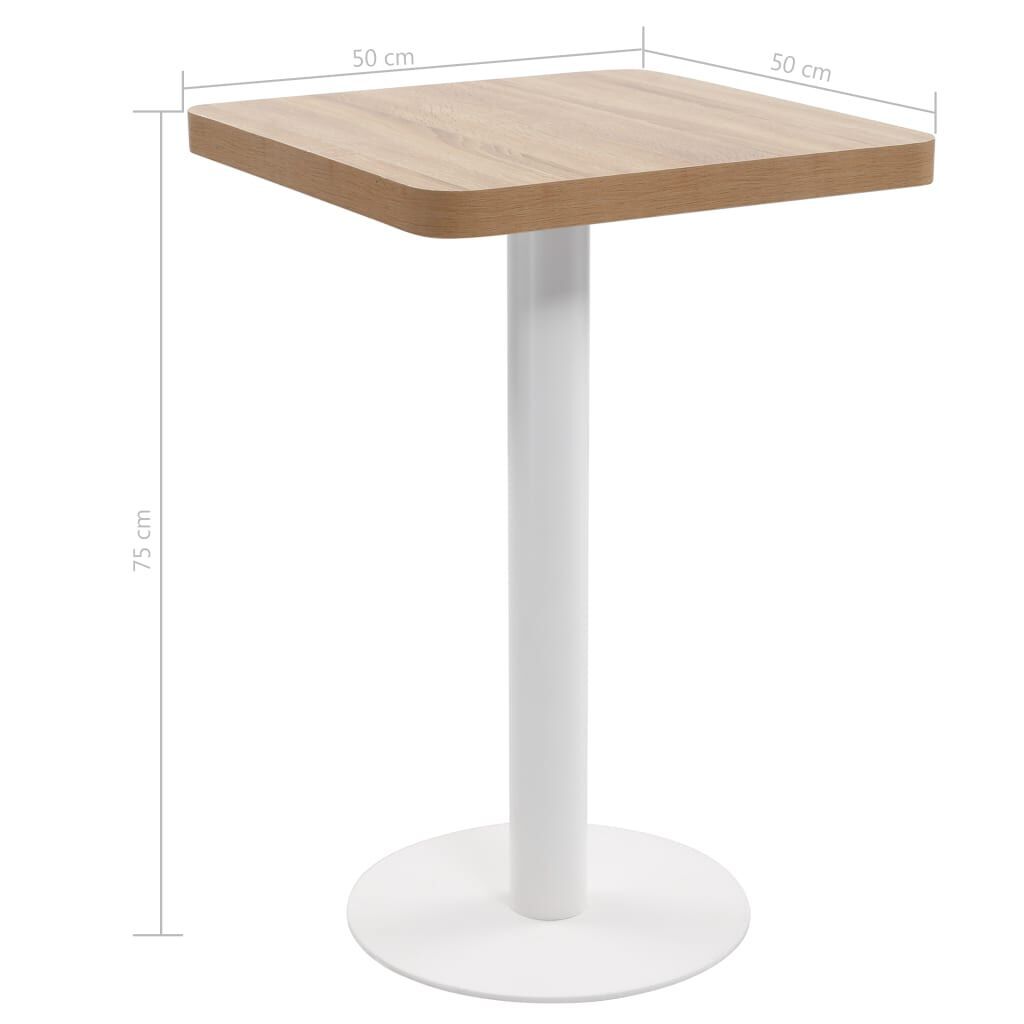 Bistro Table Light Brown 50x50 cm MDF Price