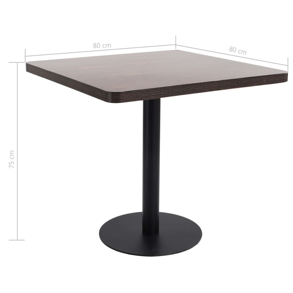 Bistro Table Dark Brown 80x80 cm MDF Price