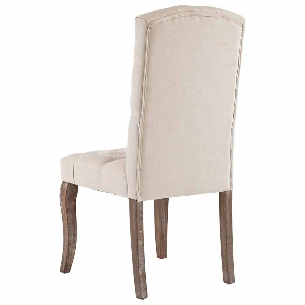 Dining Chairs 2 pcs Beige Linen-Look Fabric Price
