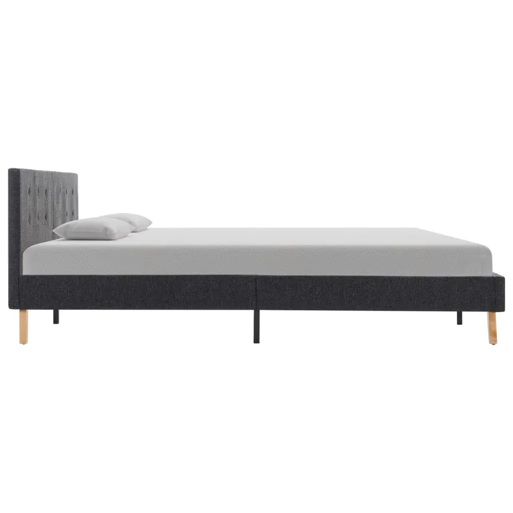 Bed Frame without Mattress Grey Fabric 183x203 cm King Price