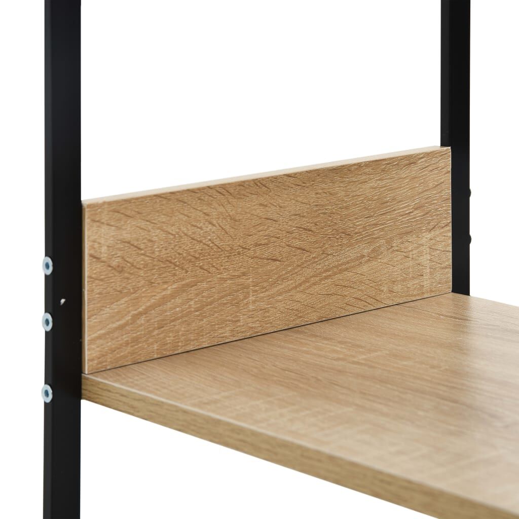 Small Straight Book Shelf Black and Oak 33.5x39.6x79.7 cm Engineered Wood Price