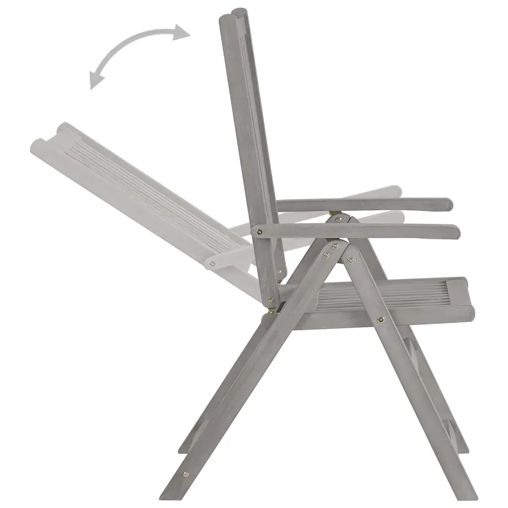 5 Piece Garden Dining Set (150-200)x100cm Solid Acacia Wood Grey Price