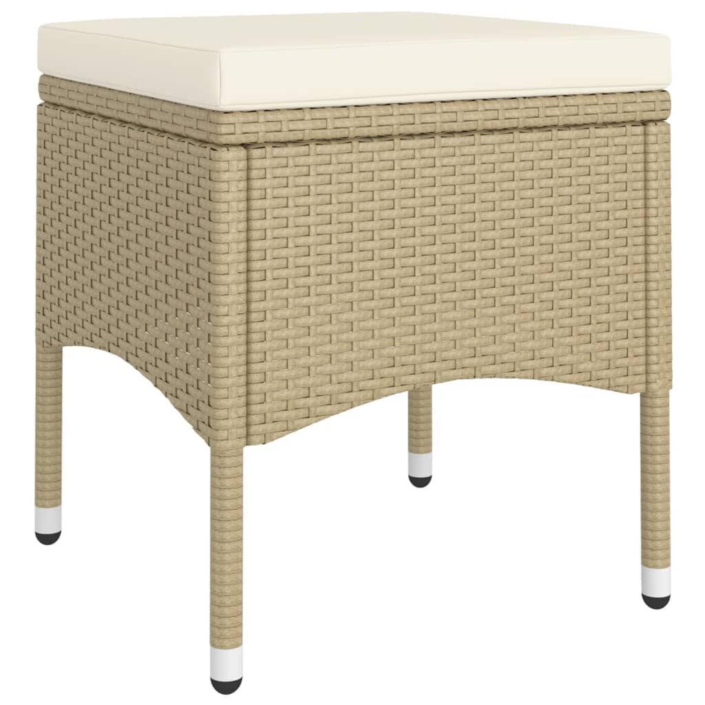 5 Piece Garden Dining Set Poly Rattan Beige (310551+310612) Price