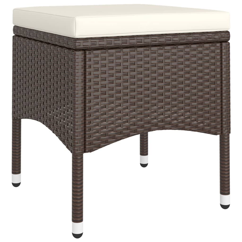 5 Piece Garden Dining Set Poly Rattan Brown Price