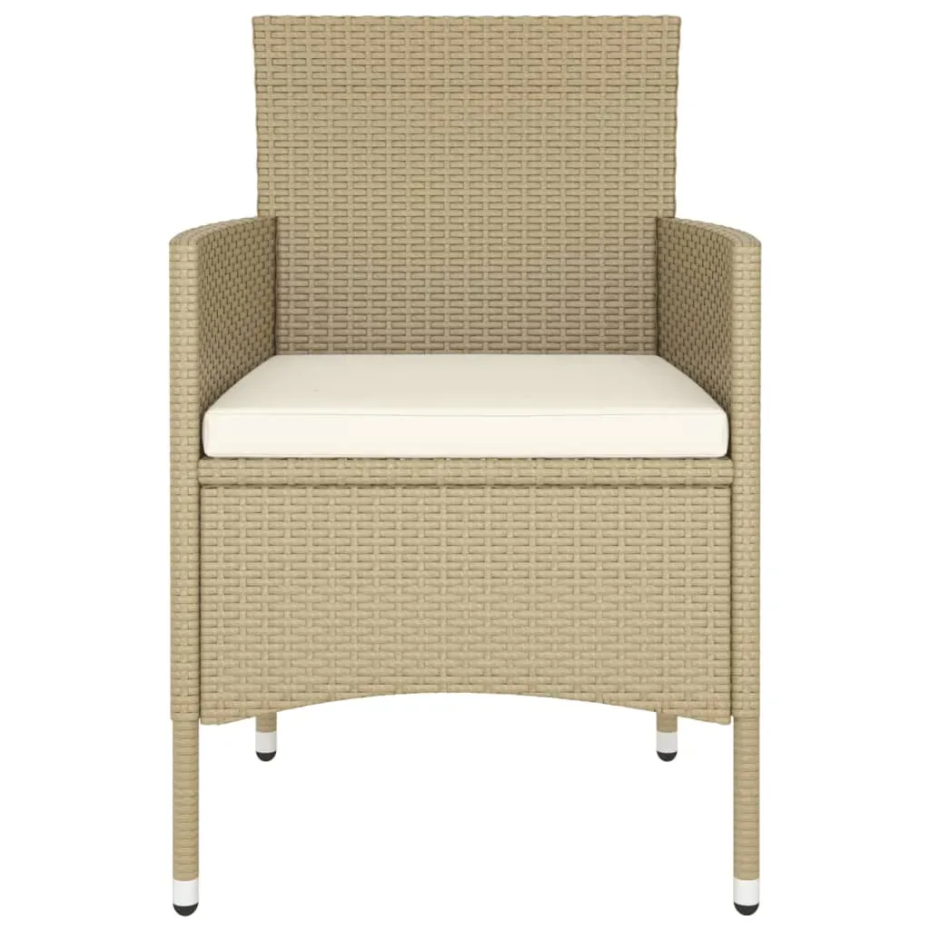9 Piece Garden Dining Set Poly Rattan Beige Price