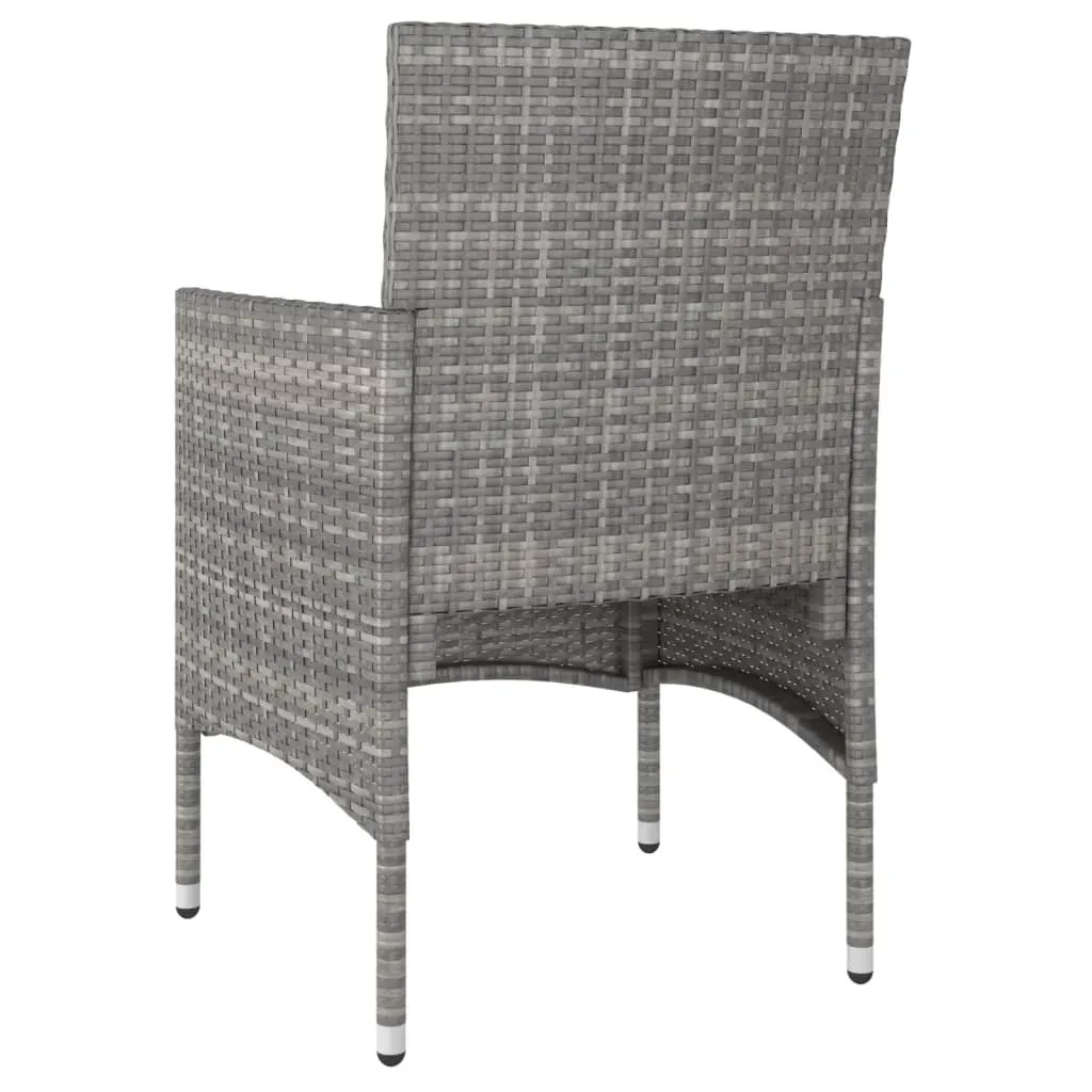 3 Piece Garden Dining Set Poly Rattan & Solid Acacia Wood Grey Price