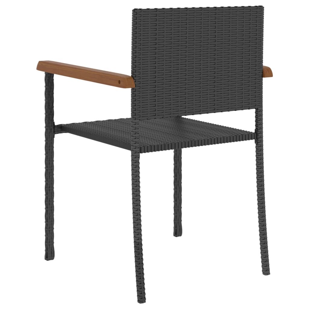 5 Piece Outdoor Dining Set Poly Rattan Black Price