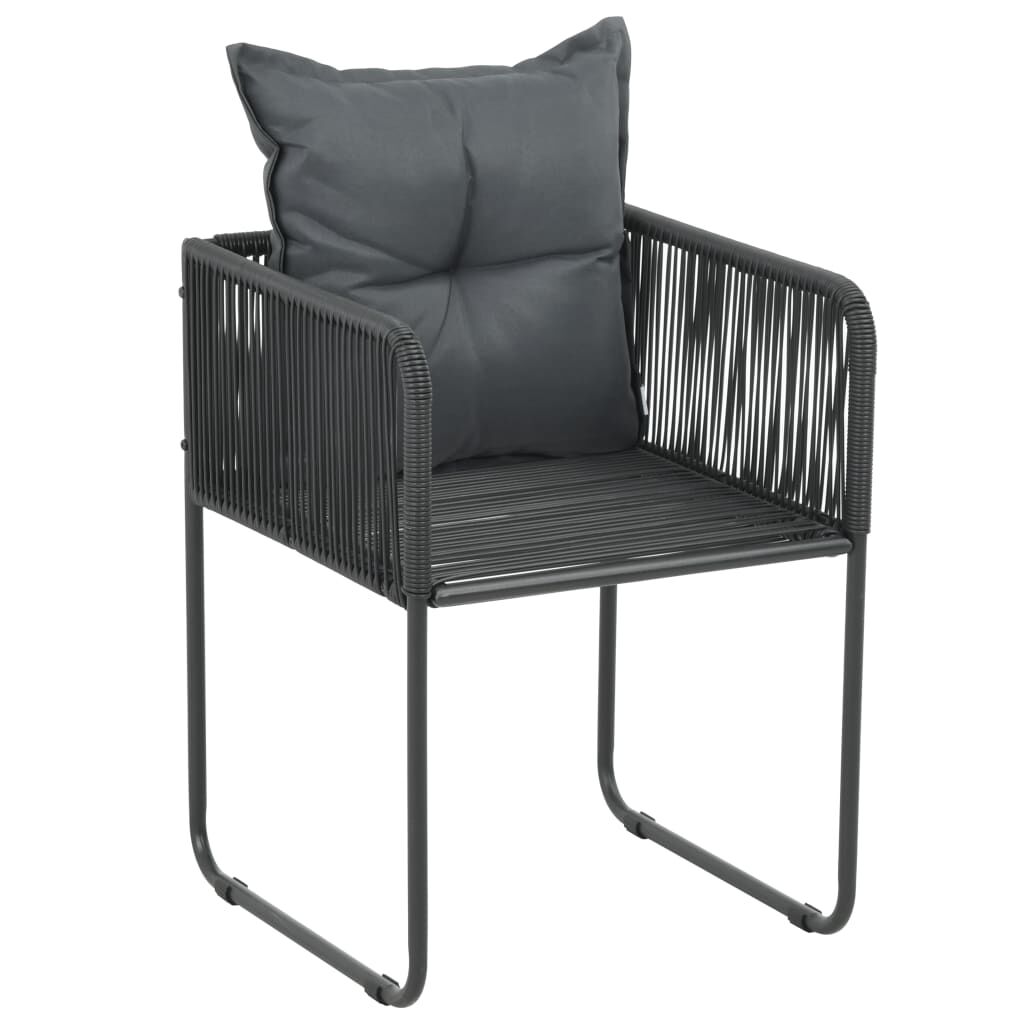7 Piece Garden Dining Set PVC Rattan Black Price