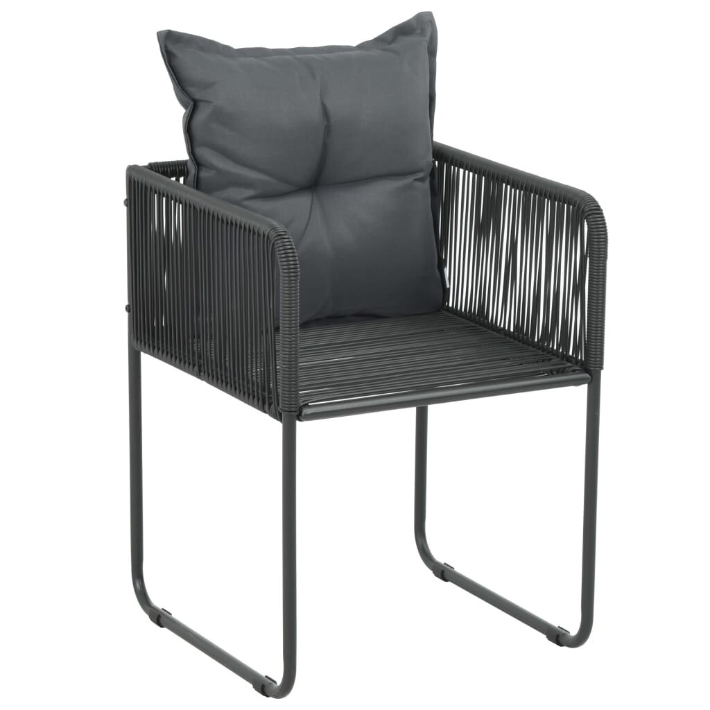 7 Piece Garden Dining Set PVC Rattan Black and Brown Price