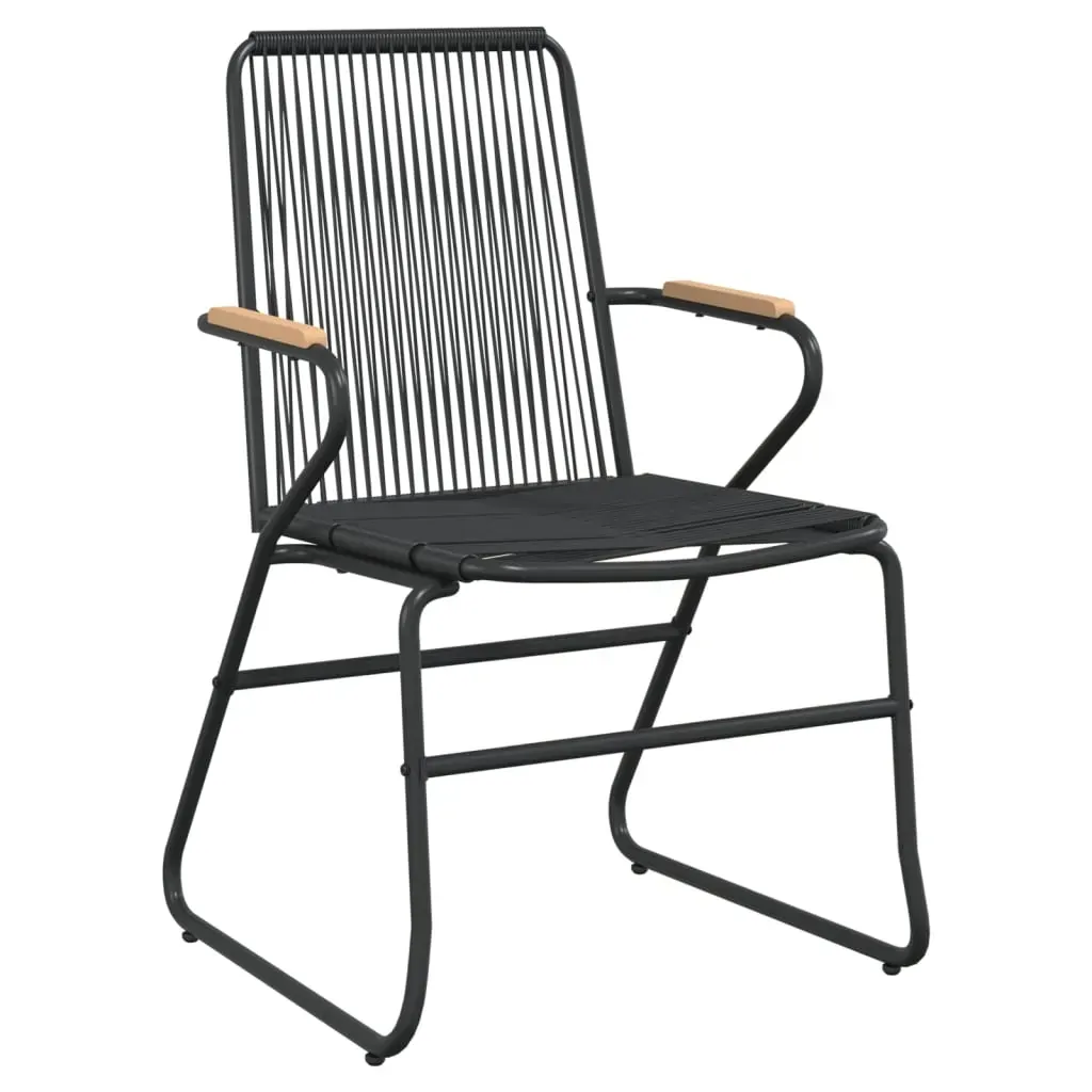 3 Piece Garden Dining Set Black PVC Rattan Price