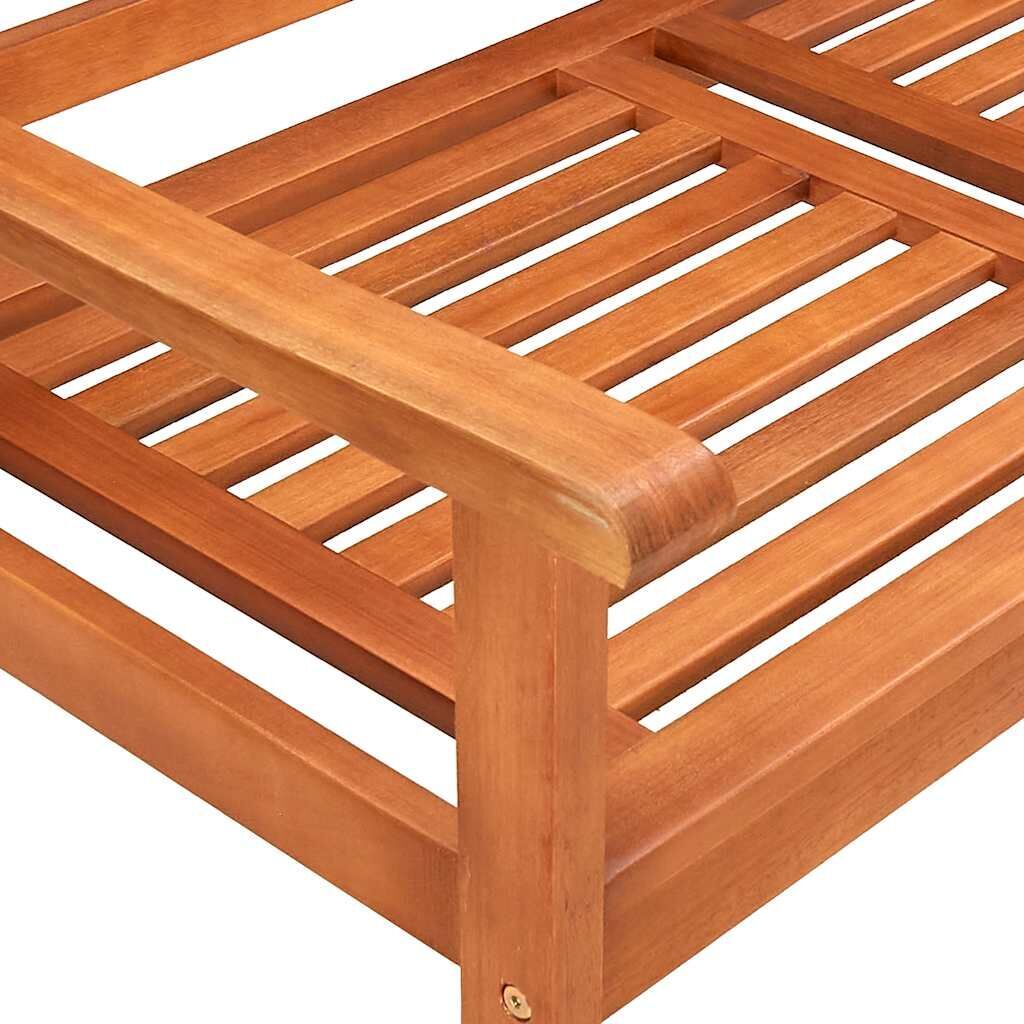 3-Seater Garden Bench with Cushion 150 cm Solid Wood Eucalyptus Price