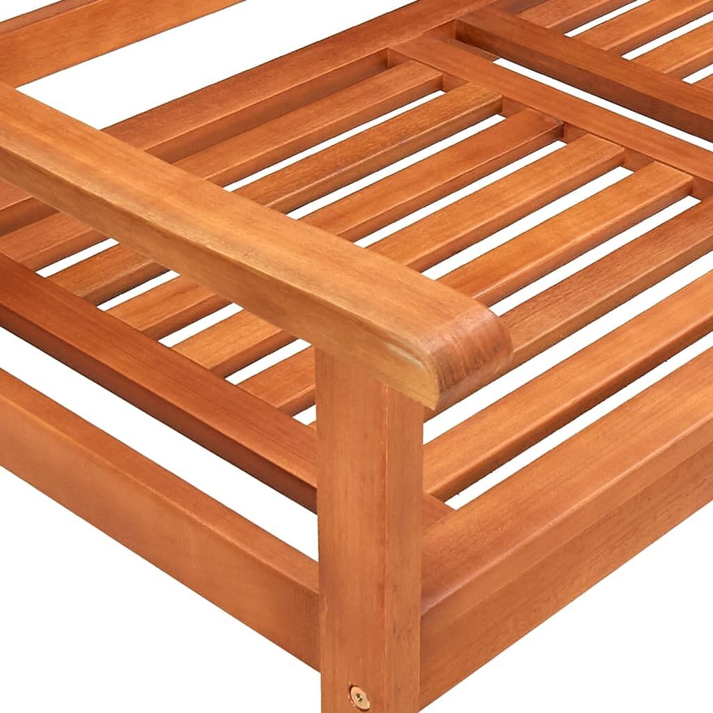 3-Seater Garden Bench with Cushion 150 cm Solid Eucalyptus Wood Price