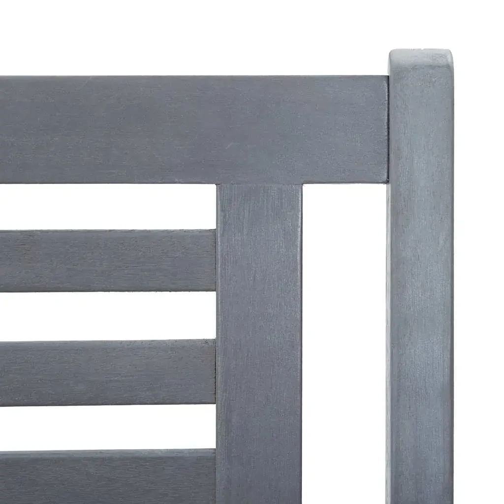2-Seater Garden Bench with Cushion 120 cm Grey Eucalyptus Wood Price