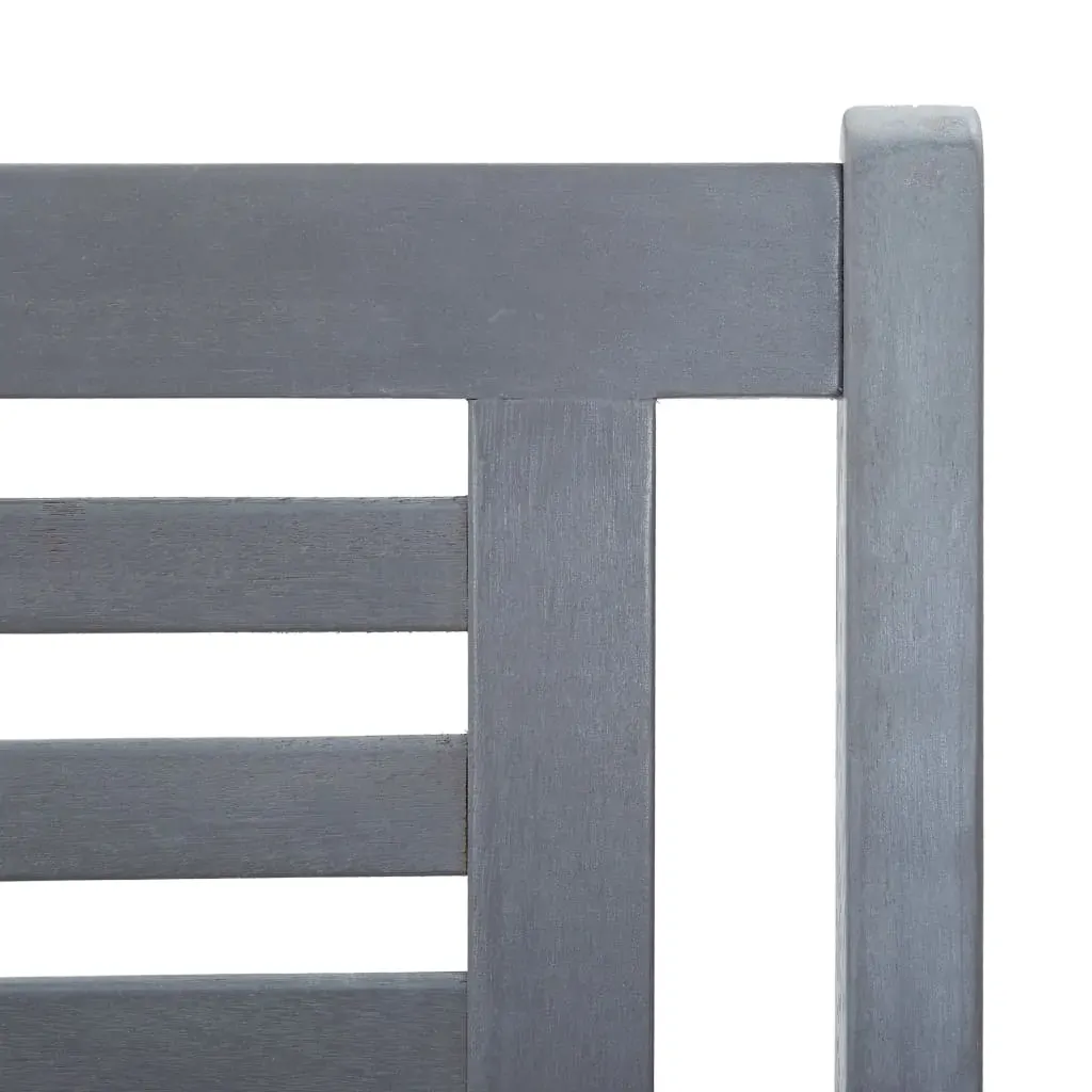2-Seater Garden Bench with Cushion 120 cm Grey Eucalyptus Wood Price