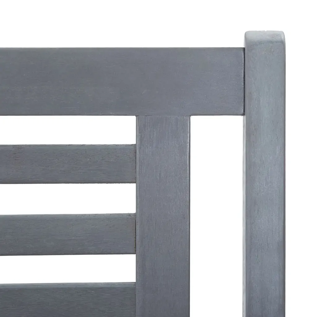 3-Seater Garden Bench with Cushion 150 cm Grey Eucalyptus Wood Price