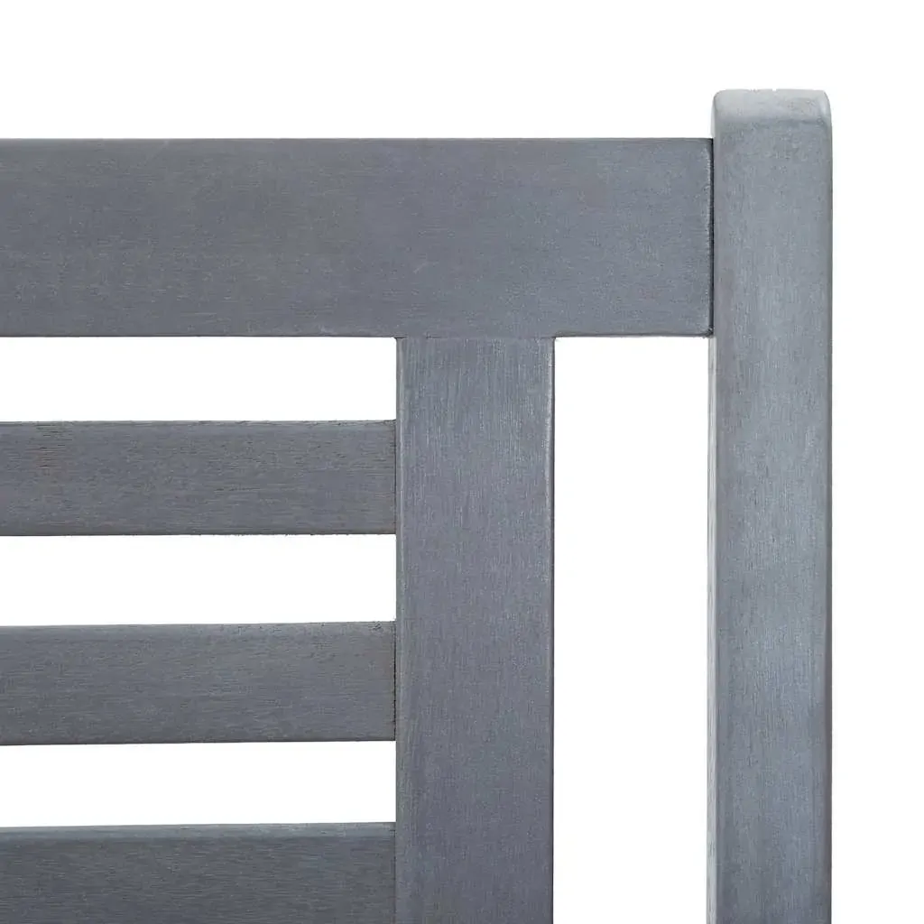 3-Seater Garden Bench with Cushion 150 cm Grey Eucalyptus Wood Price