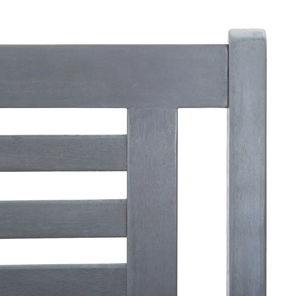 3-Seater Garden Bench with Cushion 150 cm Grey Eucalyptus Wood Price