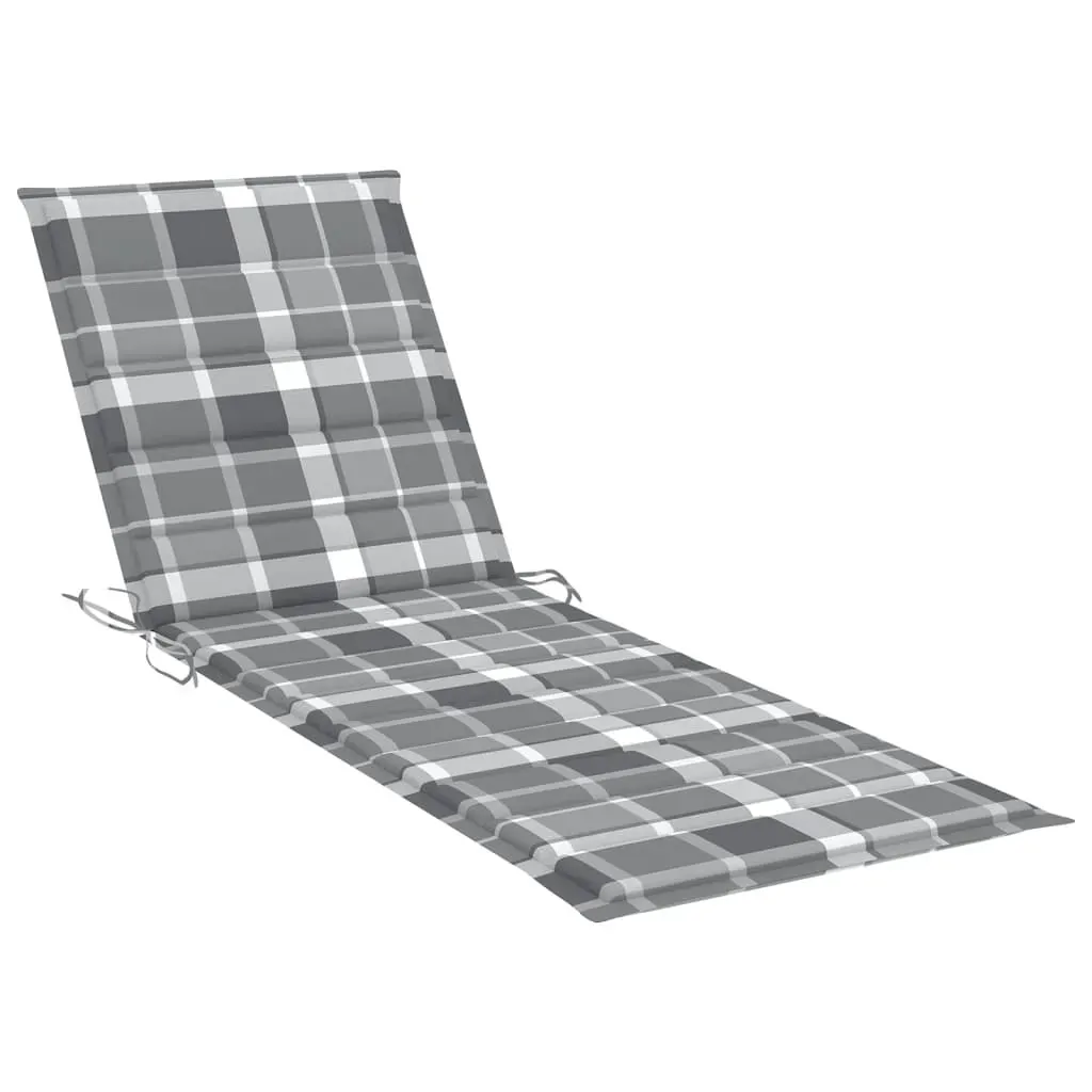 2-Person Garden Sun Lounger with Cushion Grey Solid Acacia Wood Price