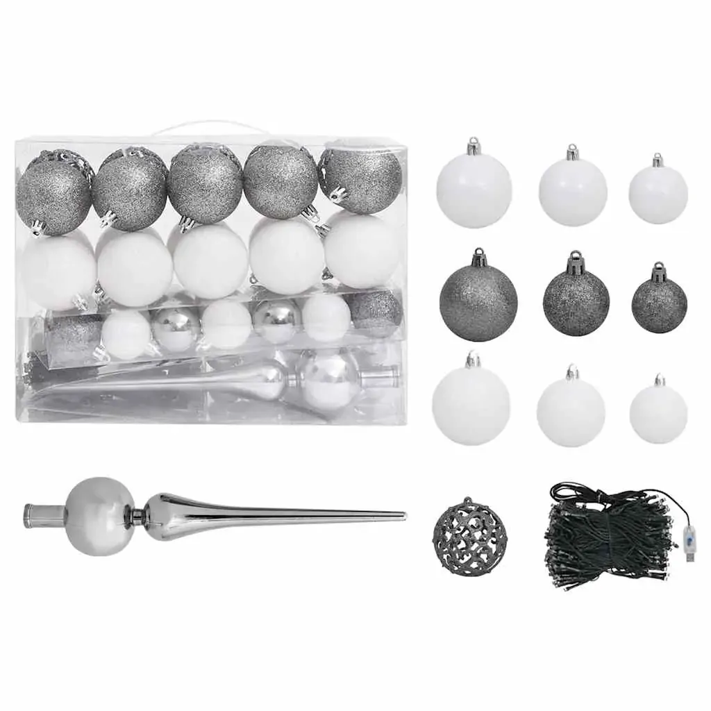 Artificial Pre-lit Christmas Tree with Ball Set Blue 120 cm PVC Price