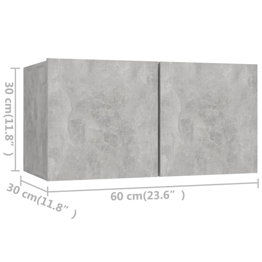 8 Piece TV Cabinet Set Concrete Grey Engineered Wood Price