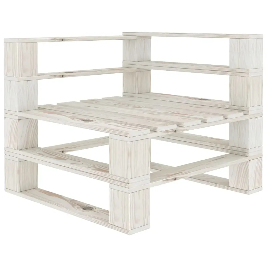 5 Piece Garden Pallet Lounge Set Solid Pinewood White Price