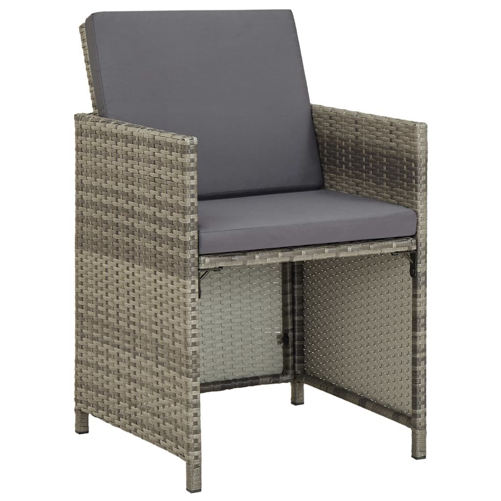3 Piece Garden Dining Set with Cushions Grey Price