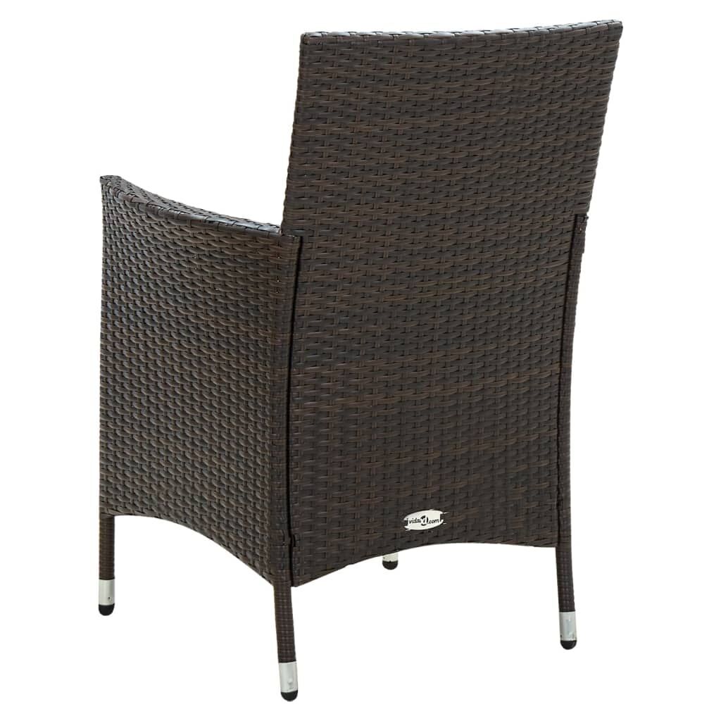 7 Piece Outdoor Dining Set with Cushions Poly Rattan Brown Price