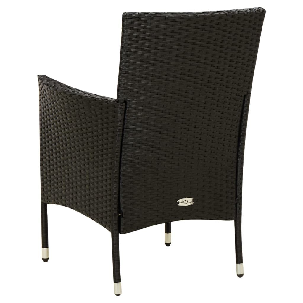 9 Piece Outdoor Dining Set with Cushions Poly Rattan Black Price