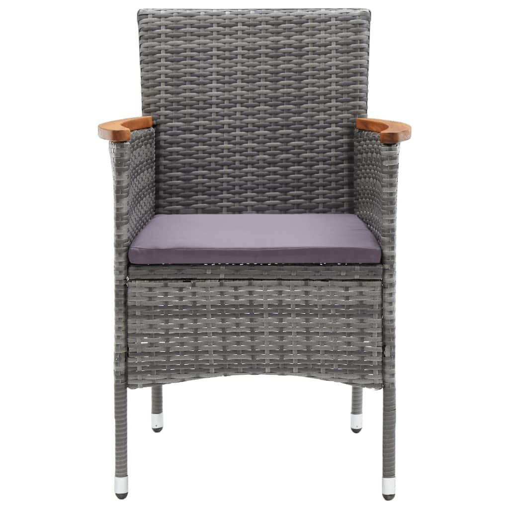 9 Piece Garden Dining Set with Cushions Poly Rattan Grey Price