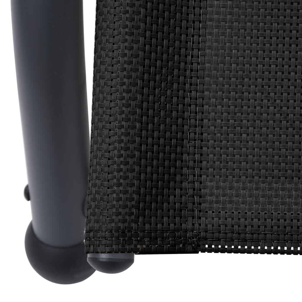 Double Sun Lounger with Canopy Textilene Black Price