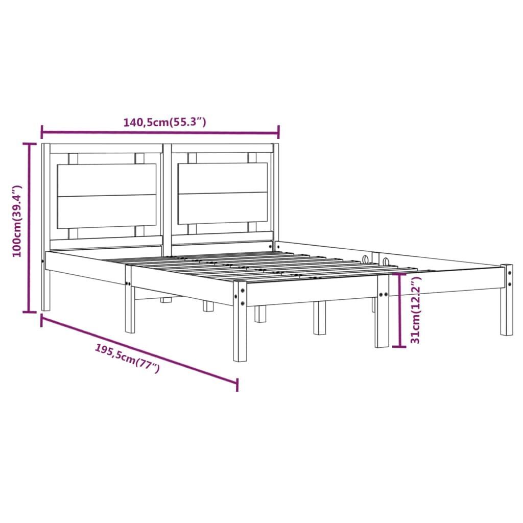 Bed Frame without Mattress White 135x190 cm Solid Wood Price