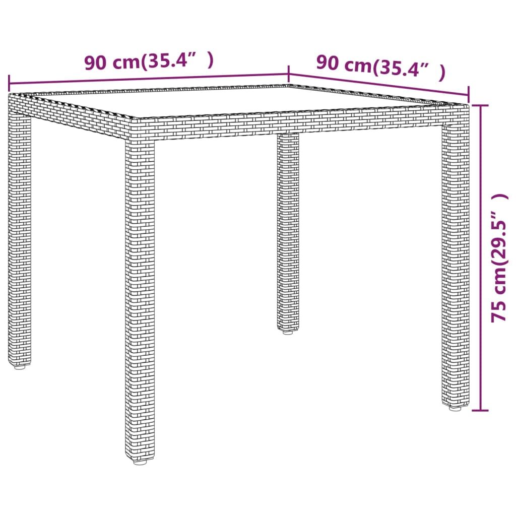 Garden Table Black 90x90x75 cm Poly Rattan Price