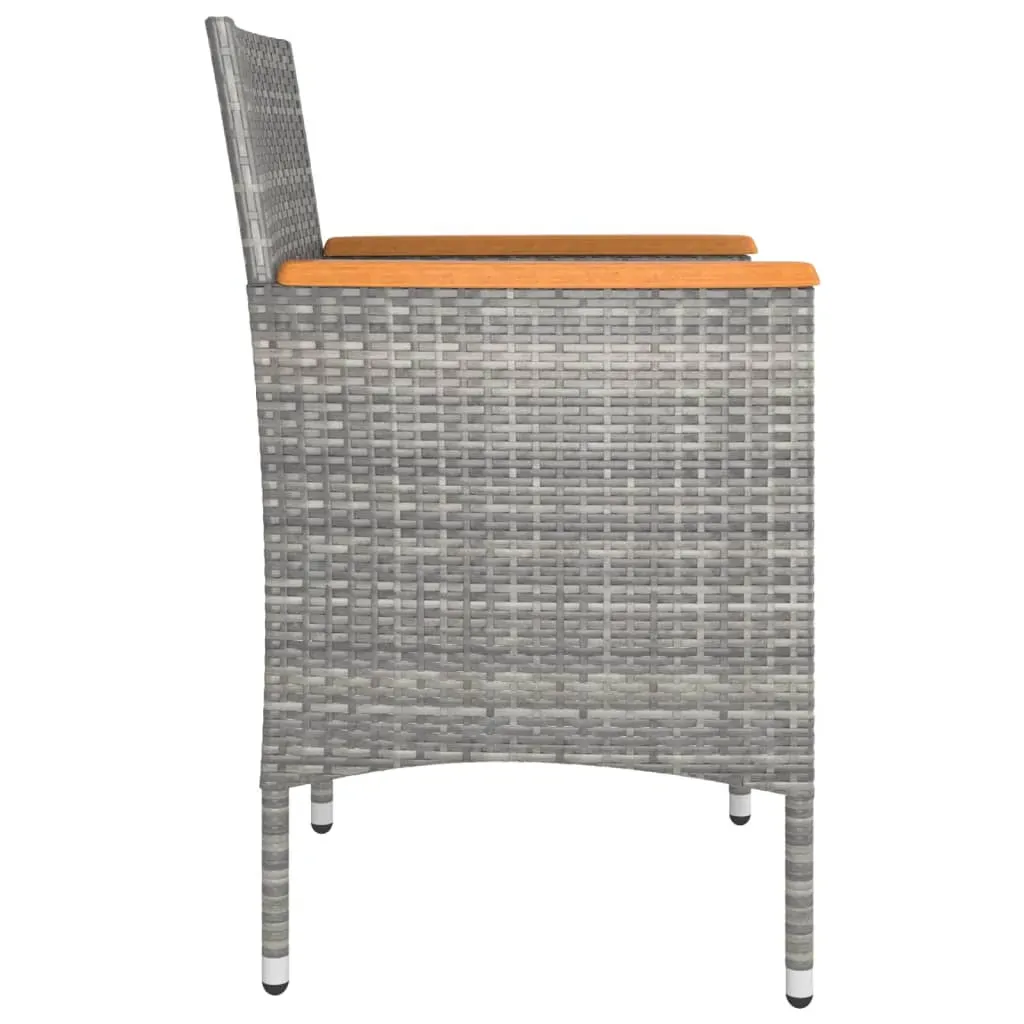 4 Piece Garden Chair and Stool Set Poly Rattan Grey Price