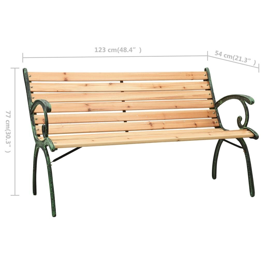 Garden Bench 123 cm Cast Iron and Solid Firwood Price