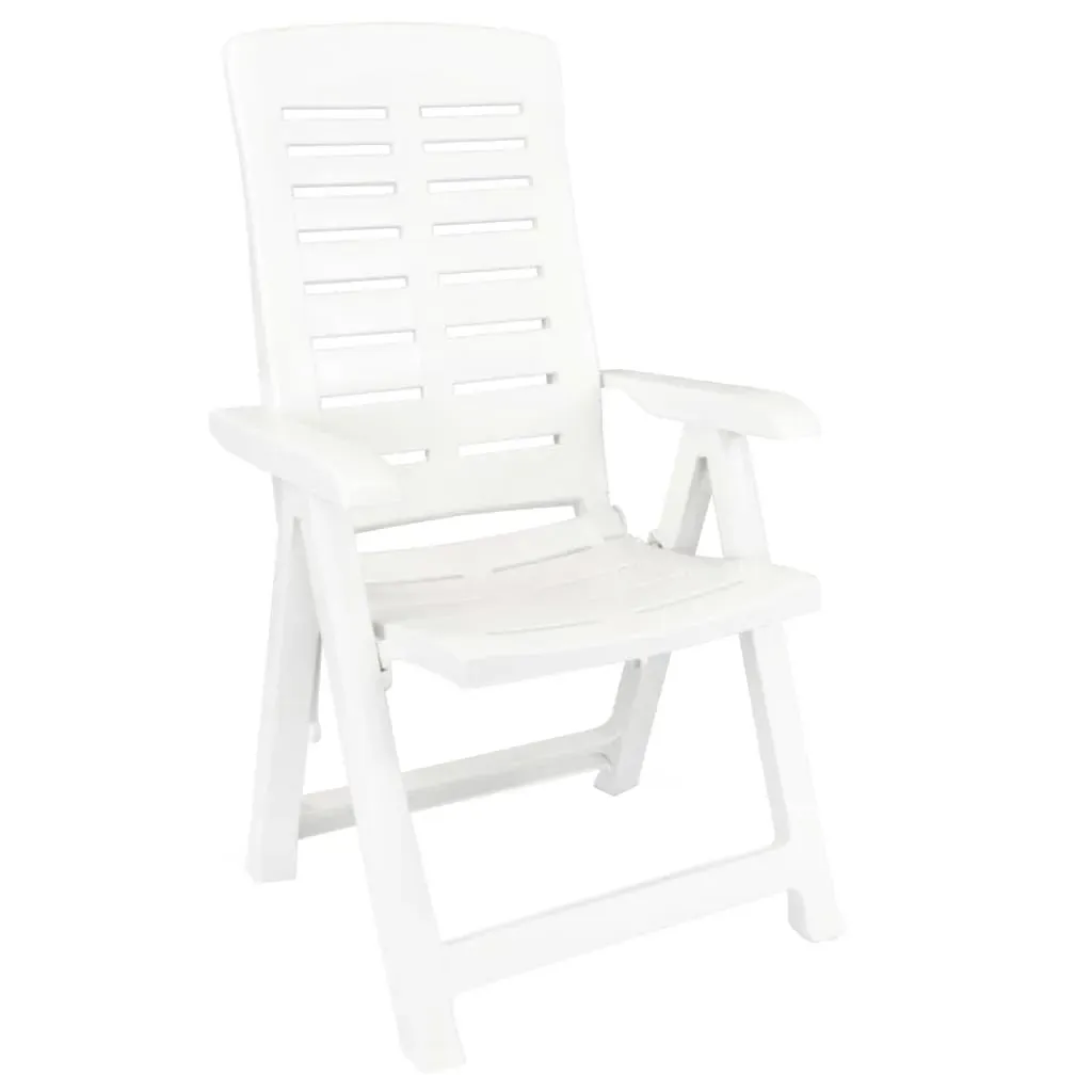 3 Piece Garden Dining Set White Polypropylene Price