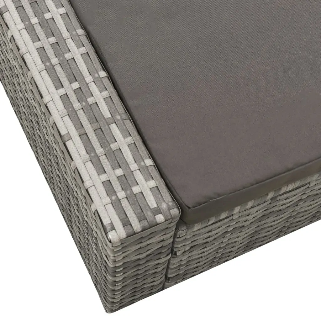 Double Sun Lounger Poly Rattan Grey Price