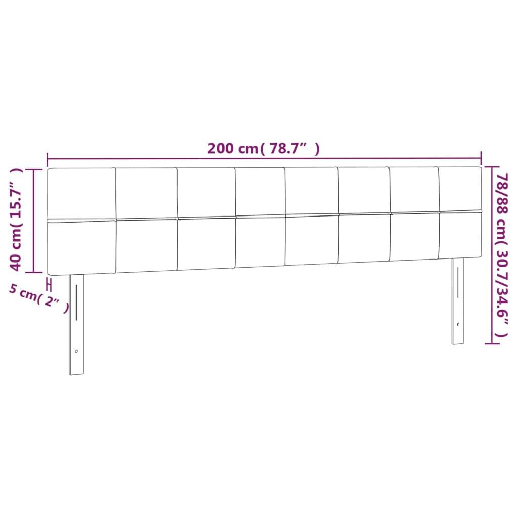LED Headboard Dark Grey 200 cm Fabric Price