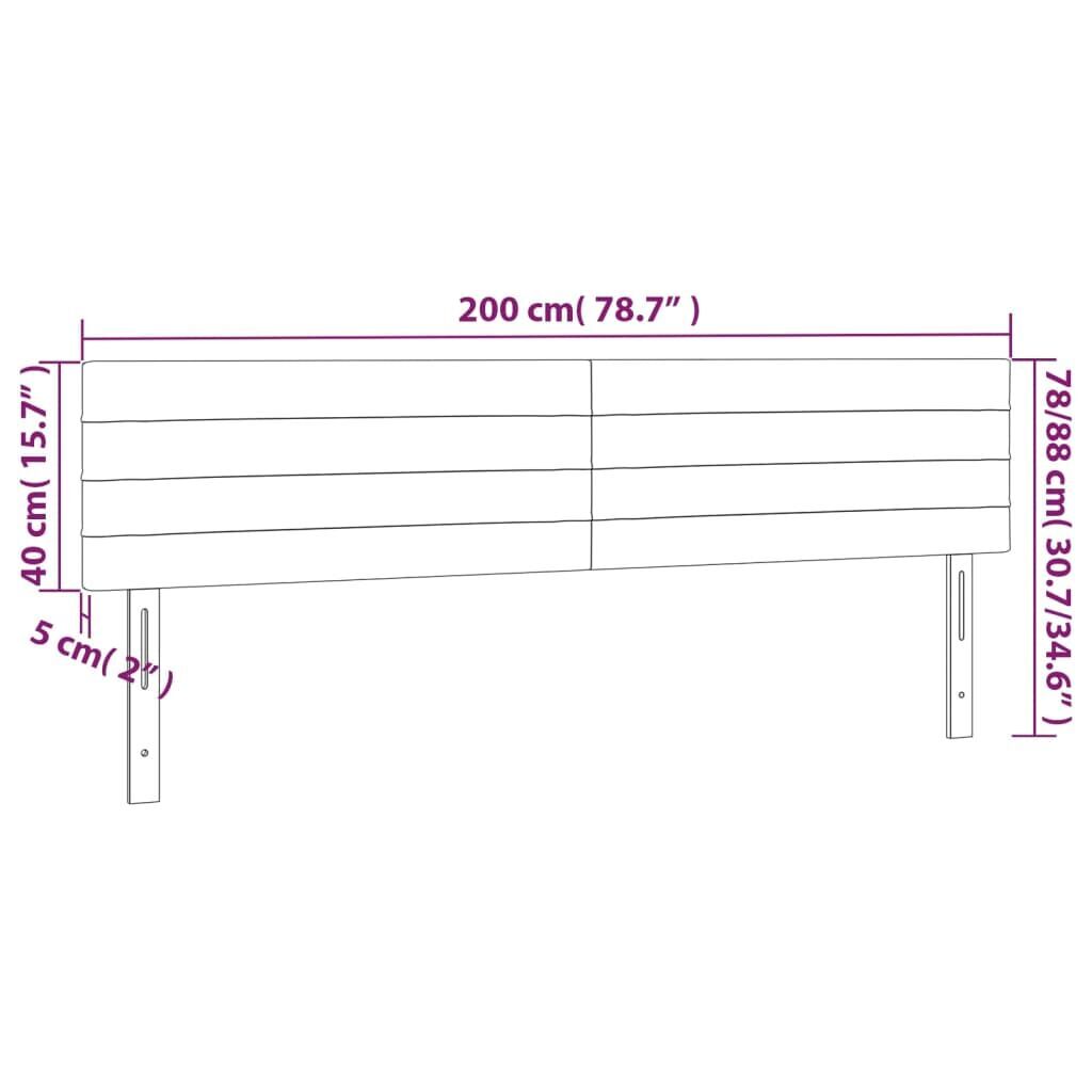 LED Headboard Dark Grey 200 cm Fabric Price