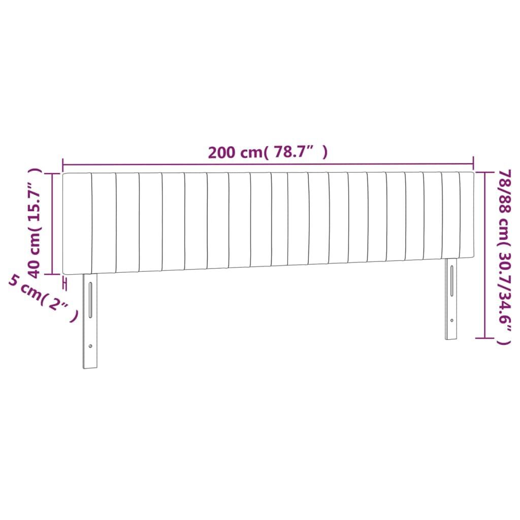 LED Headboard Dark Grey 200 cm Fabric Price