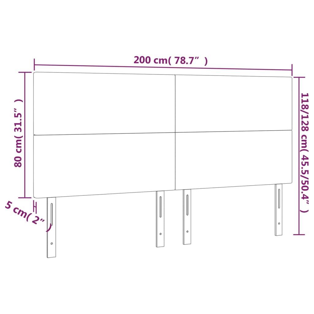 LED Headboard Dark Grey 200 cm Velvet Price