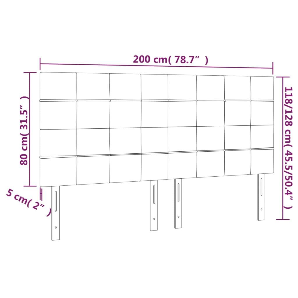LED Headboard Dark Grey 200 cm Fabric Price
