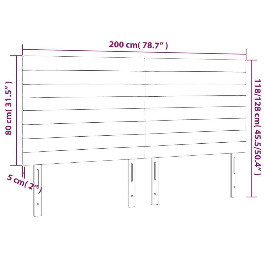 LED Headboard Dark Grey 200 cm Fabric Price