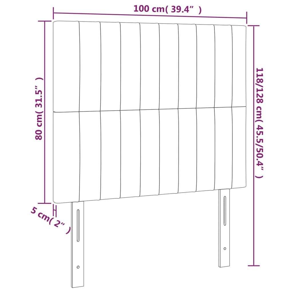 LED Headboard Dark Grey 100 cm Fabric Price