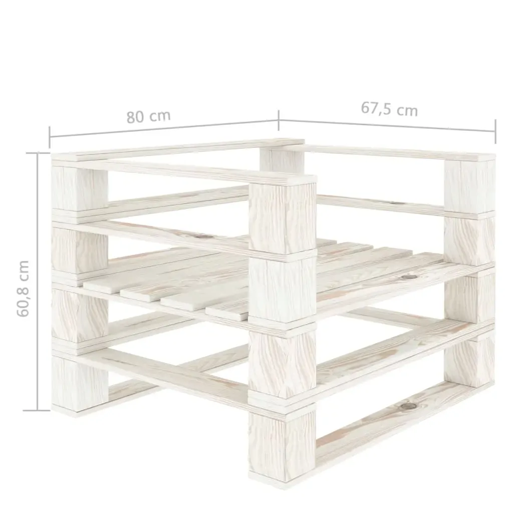 Garden Pallet Armchair Wood White Price
