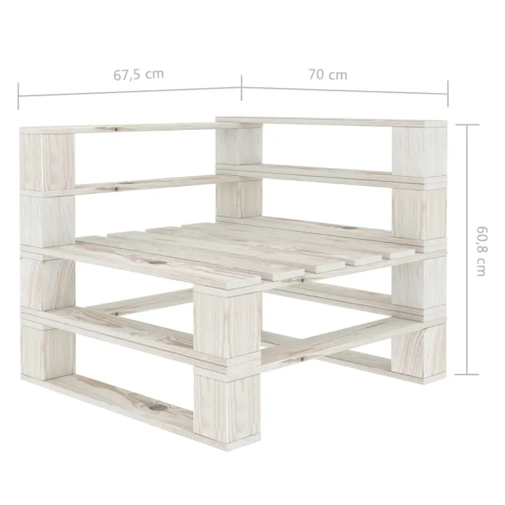Garden Pallet Corner Sofa Wood White Price